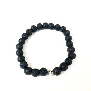Men’s black lava bracelet